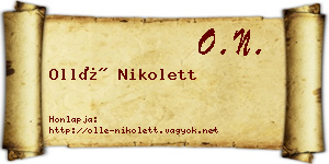 Ollé Nikolett névjegykártya