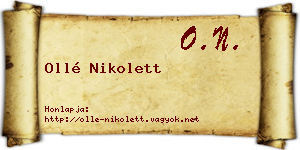 Ollé Nikolett névjegykártya
